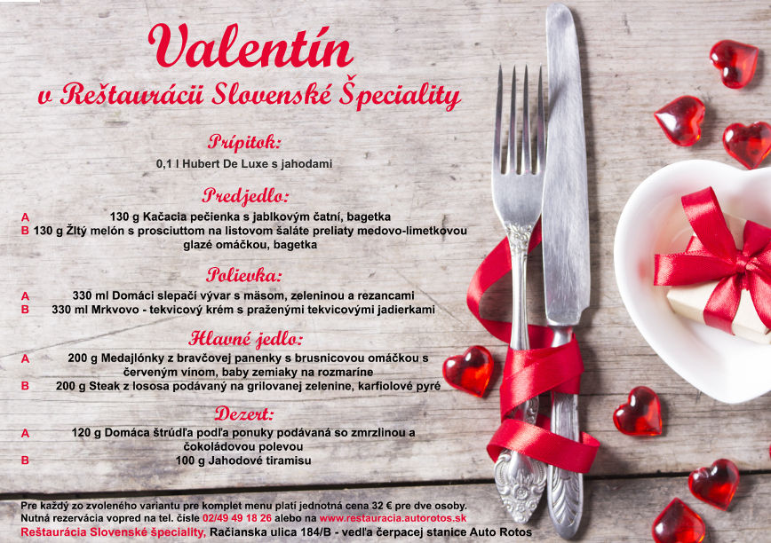 Valentínske menu pre 2 osoby :-)